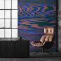Fotomural Walls by Patel - Kontiki 3 - wall mural neon wood grain, purple & black