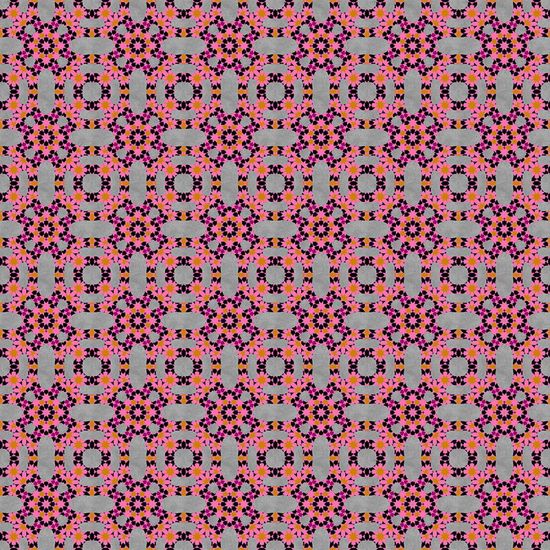 Fotomural Walls by Patel - Pink mural with mosaic pattern in graphic style