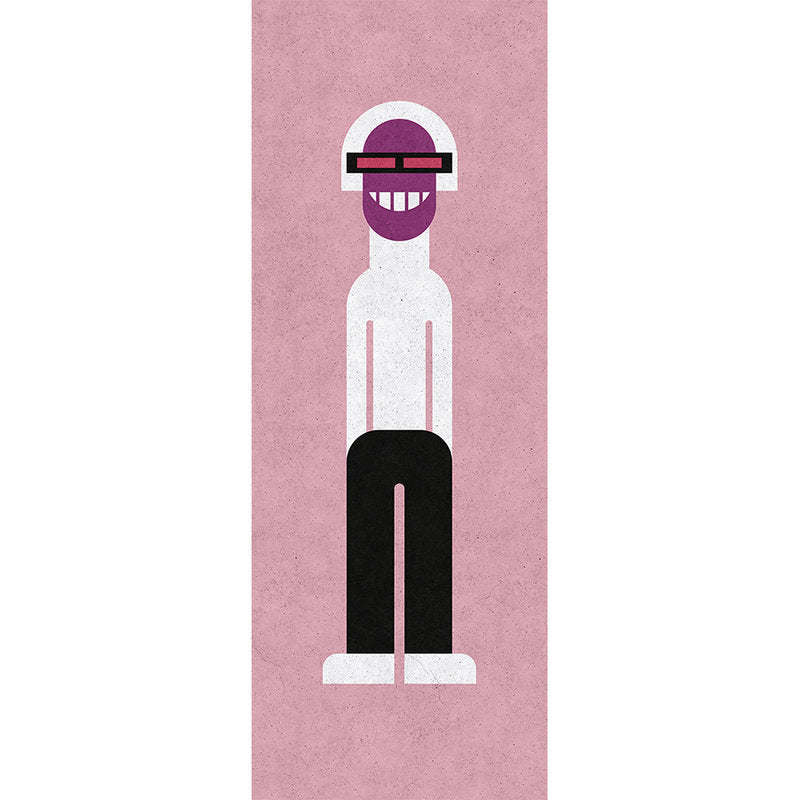 Fotomural Walls by Patel - We are family 3 - wallpaper in concrete structure panel pop art figure - pink, black