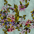 Fotomural Walls by Patel - Tropical Passion 2 - Scratchy Textured Wallpaper with Blossoms and Buds - Green