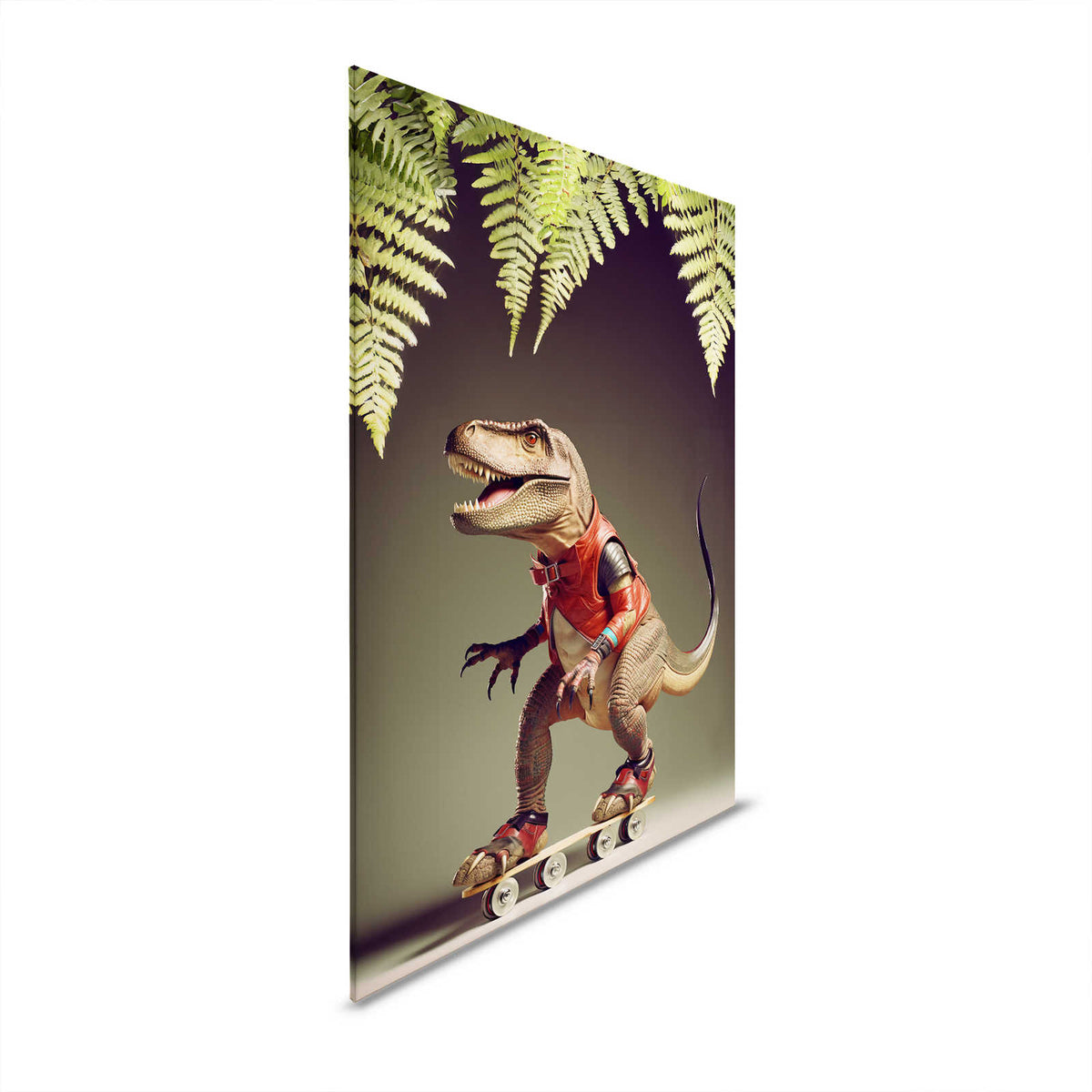 KI Pintura en lienzo »skating t-rex2«