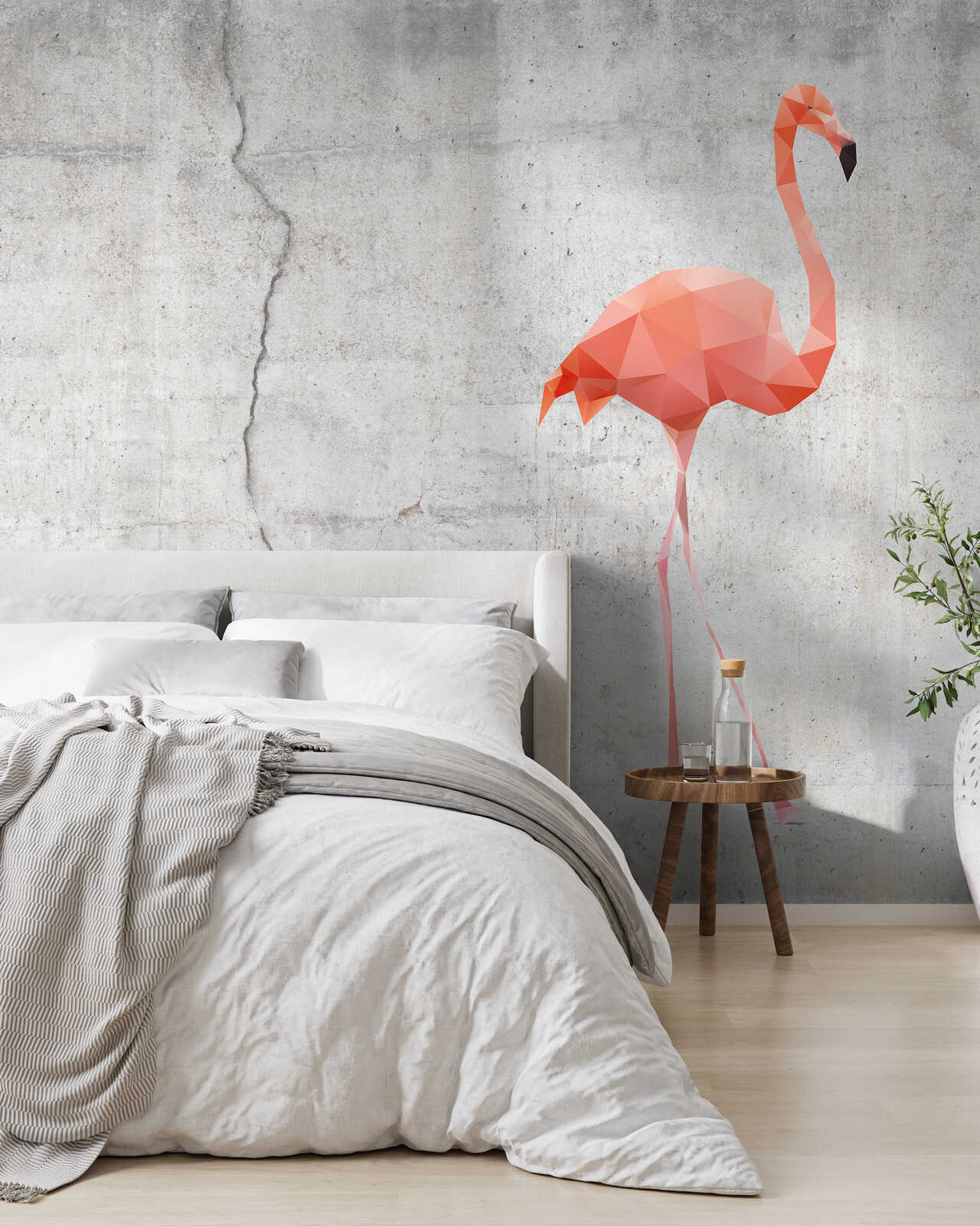 Fotomural Panel XXL 5 - Graphic wall mural flamingo motif on premium smooth nonwoven