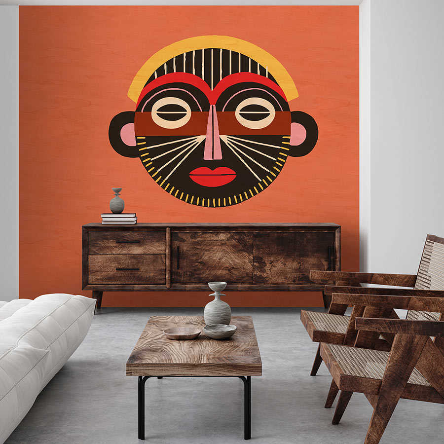 Fotomural Walls by Patel - Overseas 2 - ethnic mural mask in tribal design