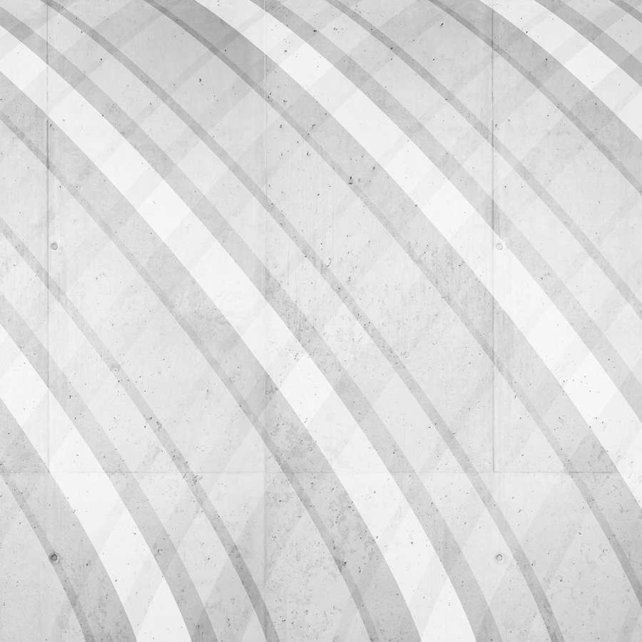 Fotomural Panel XXL 5 - Graphic wall mural with round stripe pattern grey on premium smooth nonwoven