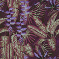 Fotomural Walls by Patel - Tropicana 3 - Tropical wallpaper in blotting paper structure with leaves & ferns - Red, Purple