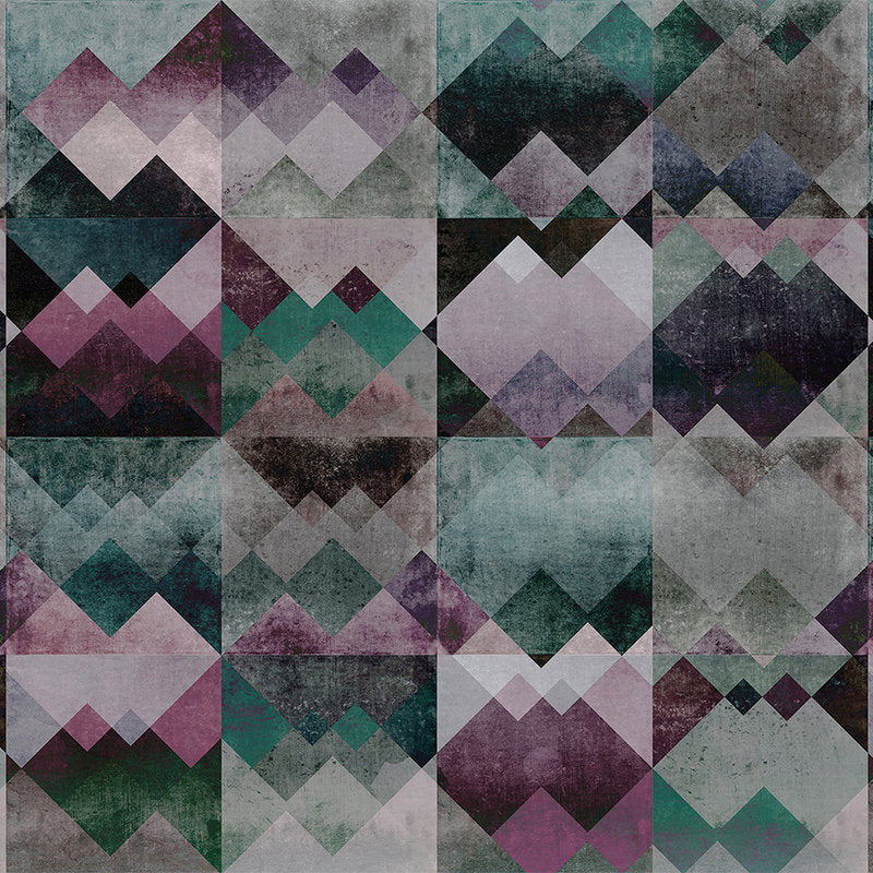 Fotomural Walls by Patel - Photo wallpaper Geometric pattern mountains - purple, green