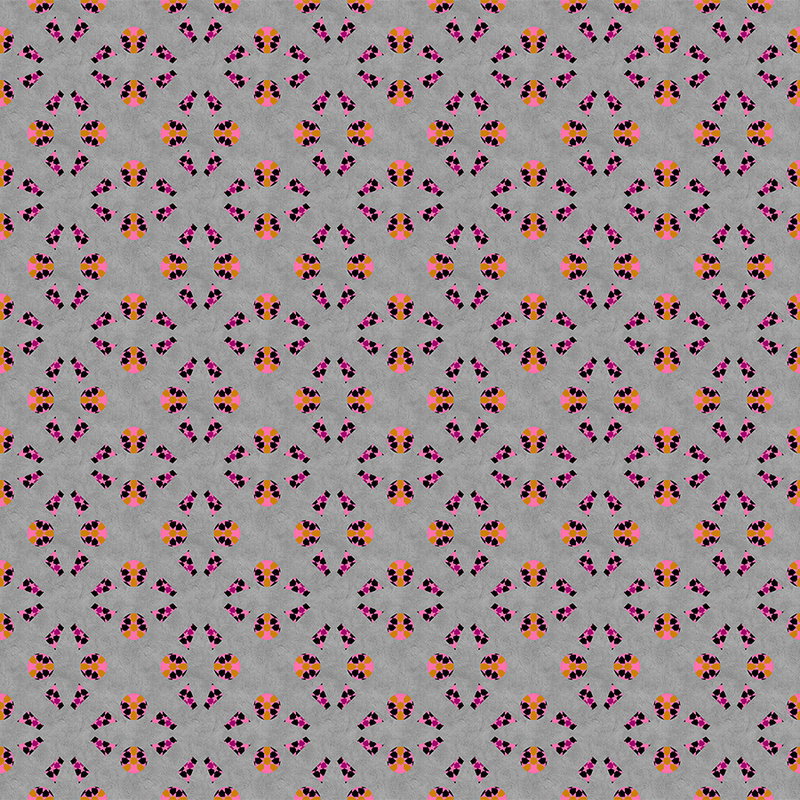 Fotomural Walls by Patel - Photo wallpaper abstract graphic pattern - grey, orange