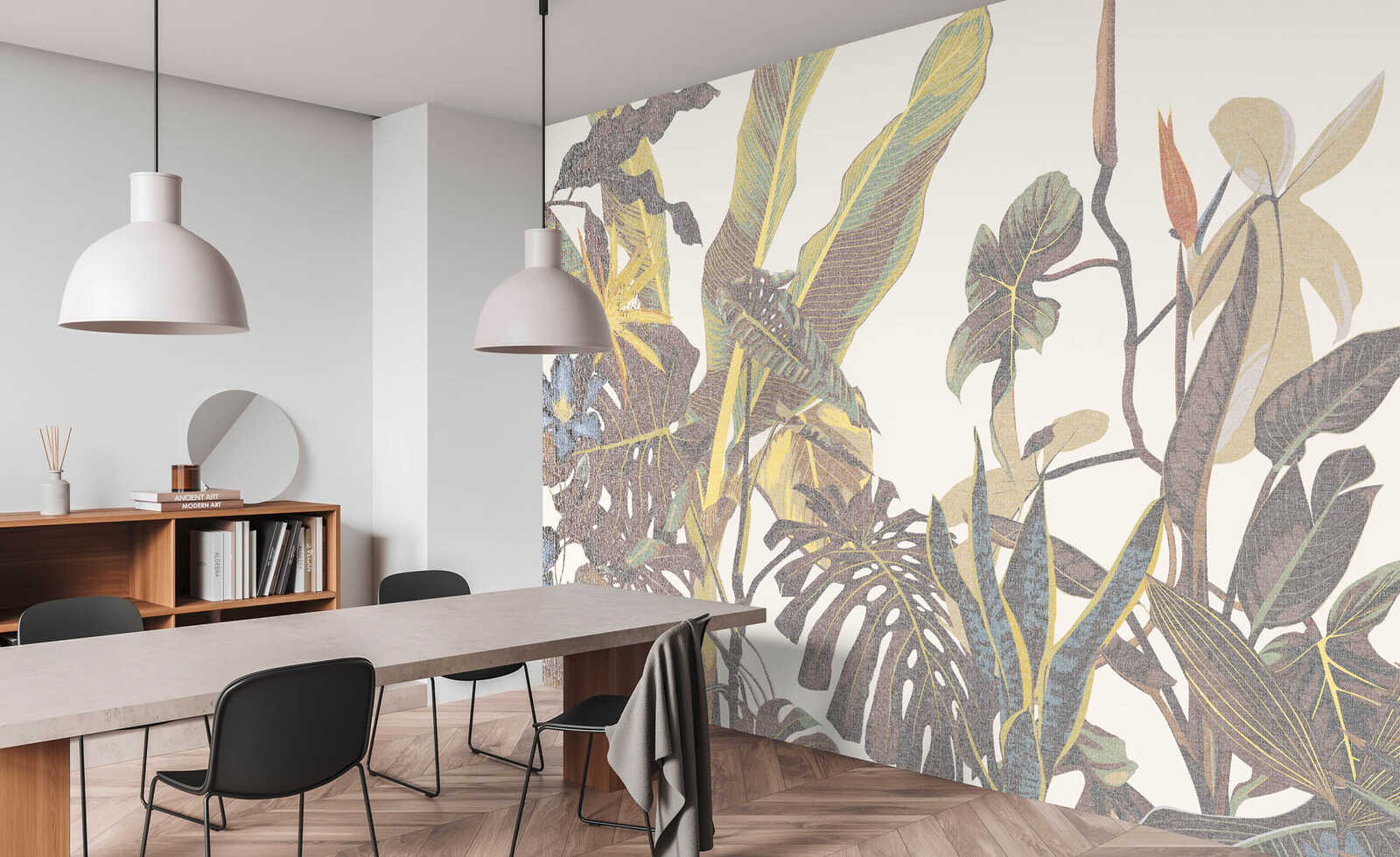 Fotomural Walls by Patel - eden1 - Photo wallpaper plant motif in calm jungle style in textile look - green, cream