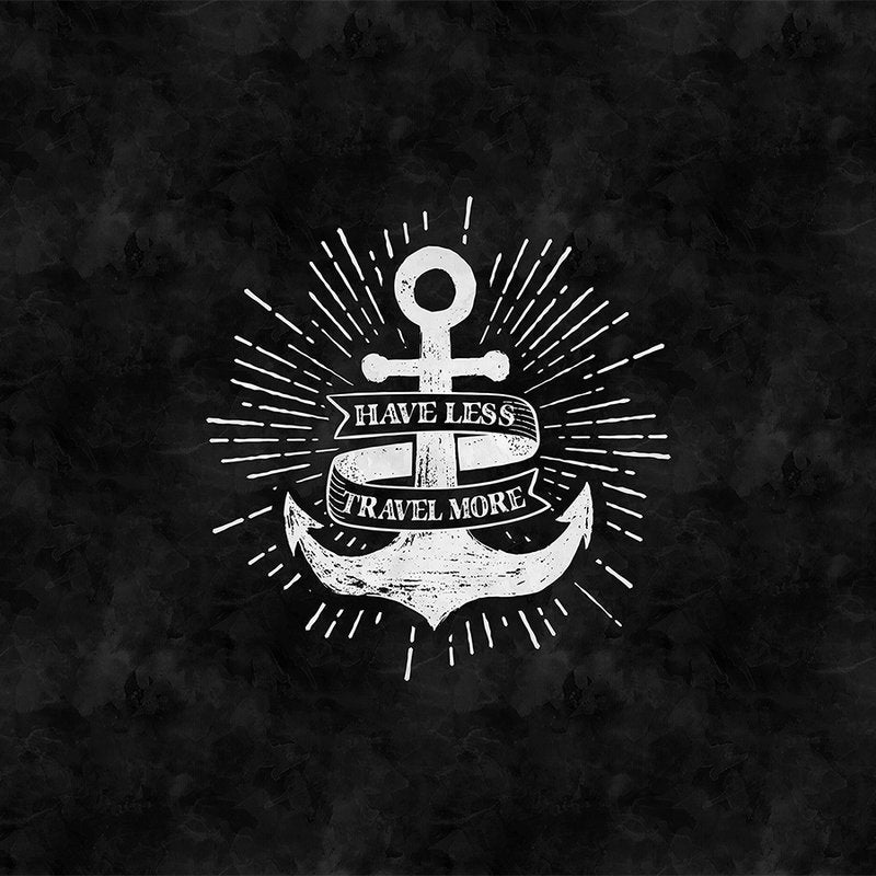 Fotomural Walls by Patel - Black and white photo wallpaper anchor design in chalkboard look