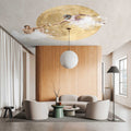 Fotomural Walls by Patel - oro - Photo wallpaper figurative wall art with moon motif - gold, cream