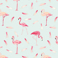 Fotomural Panel XXL 5 - Graphic mural flamingos and feathers on premium smooth vinyl