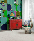 Fotomural Walls by Patel - maku2 - Graphic abstract circles wallpaper - blue, green