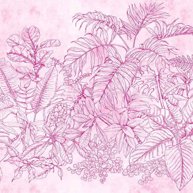 Fotomural Walls by Patel - Photo wallpaper Flowers & Leaves Pattern - Pink, Cream