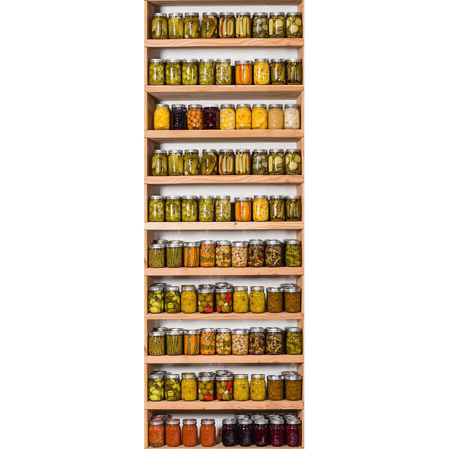 Fotomural Panel XXL 5 - Kitchen mural shelf with glasses on premium smooth fleece