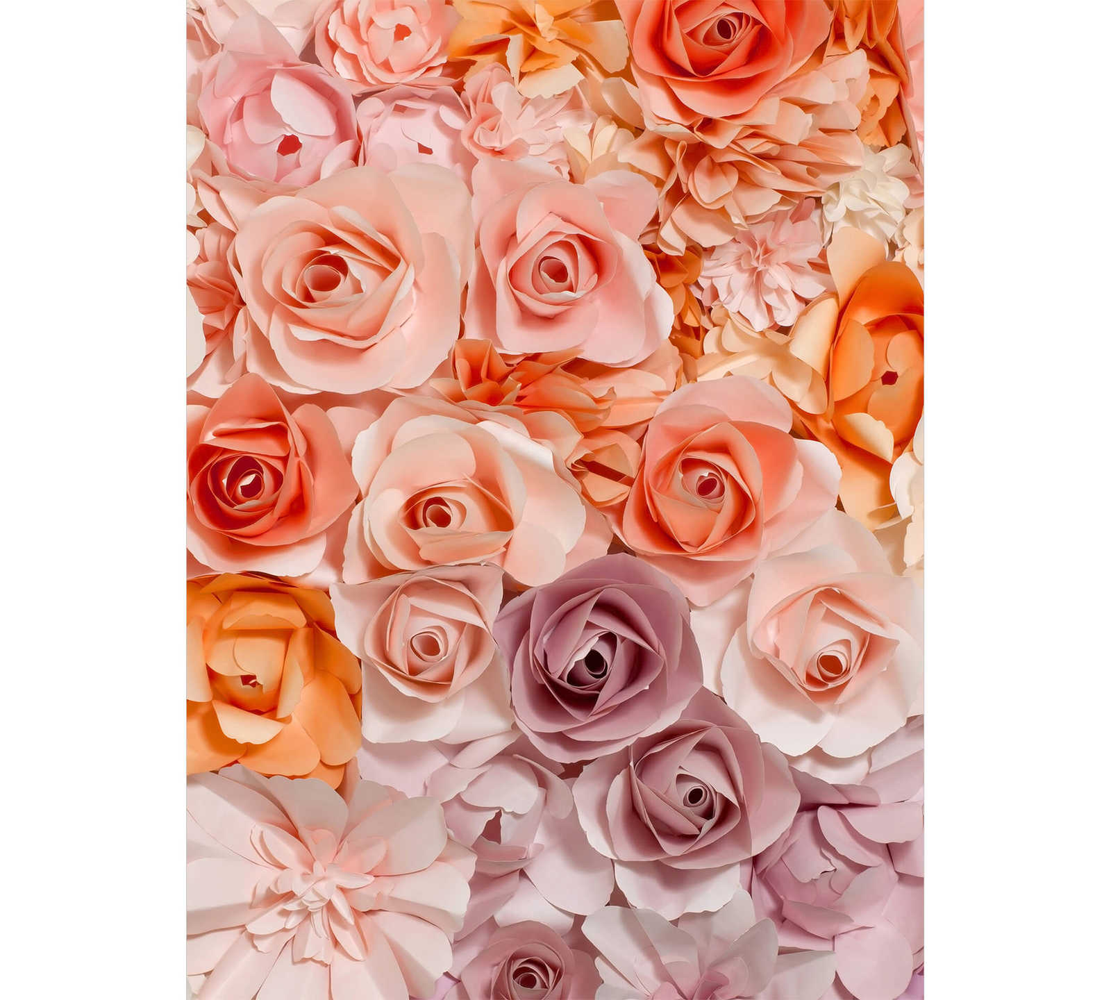Fotomural Flowers mural 3D Roses, portrait format - Pink - DD Motive 2