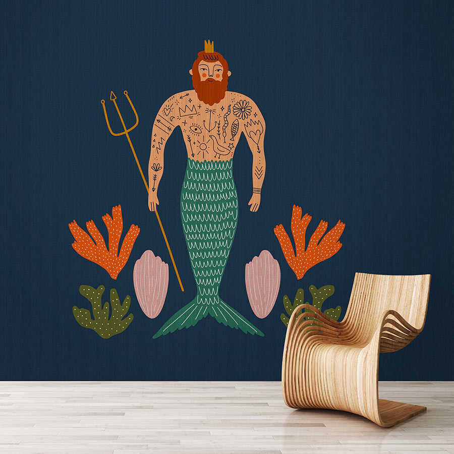 Fotomural Walls by Patel - Down Under 1 - merman mural maritime pattern in comic style