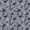 Fotomural Walls by Patel - Wild roses 6 - Rose wallpaper in retro look, grey in scratch structure - Blue, Purple