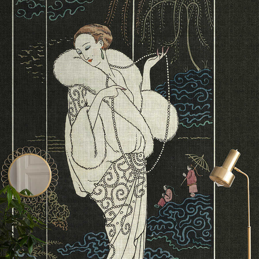 Fotomural Walls by Patel - Adlon 3 - Photo wallpaper Lady in fur Asian Design