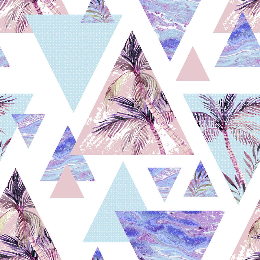 Fotomural Panel XXL 5 - Graphic mural triangles with palm motifs on premium smooth non-woven