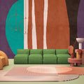 Fotomural Walls by Patel - Photo wallpaper »siesta« - Graphic motif with concrete plaster texture - Smooth, slightly shiny premium non-woven fabric
