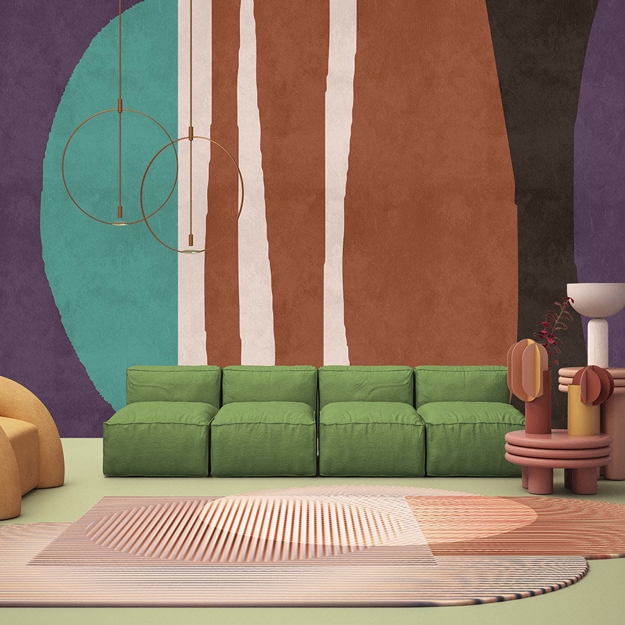 Fotomural Walls by Patel - Photo wallpaper »siesta« - Graphic motif with concrete plaster texture - Smooth, slightly shiny premium non-woven fabric