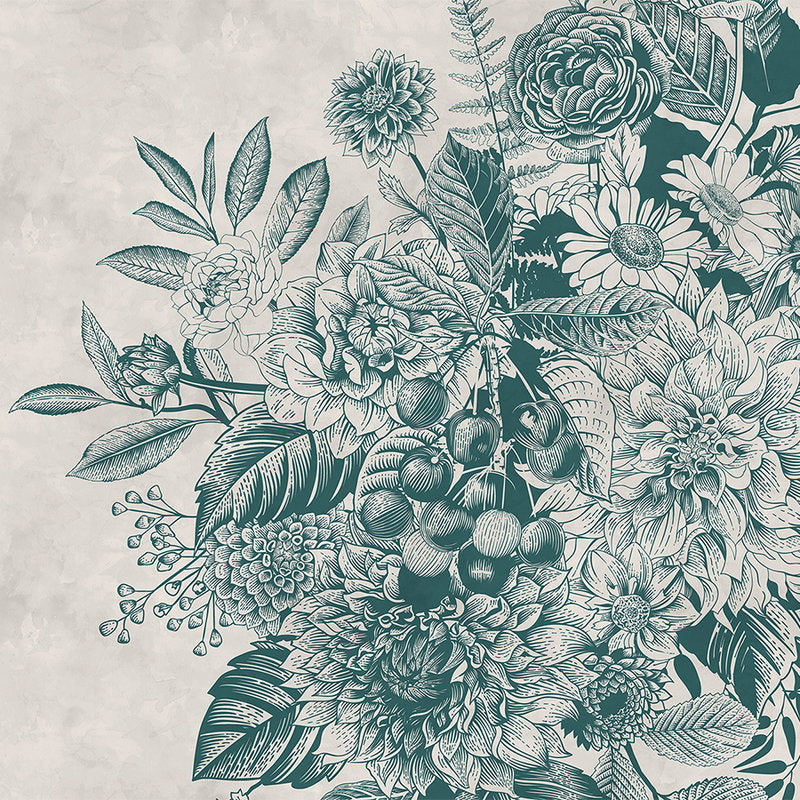 Fotomural Walls by Patel - Photo wallpaper flowers shrub - Blue, White