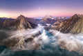 Fotomural Photo wallpaper landscape fog in mountains - colourful - DD Motive 2