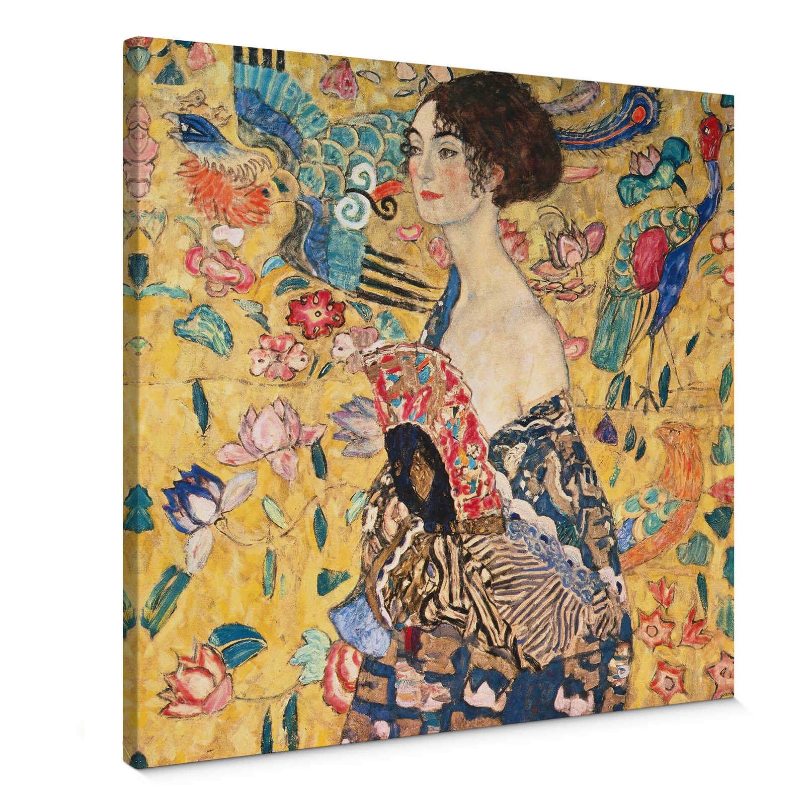 Cuadro cuadrado 'Dama con abanico' de Klimt