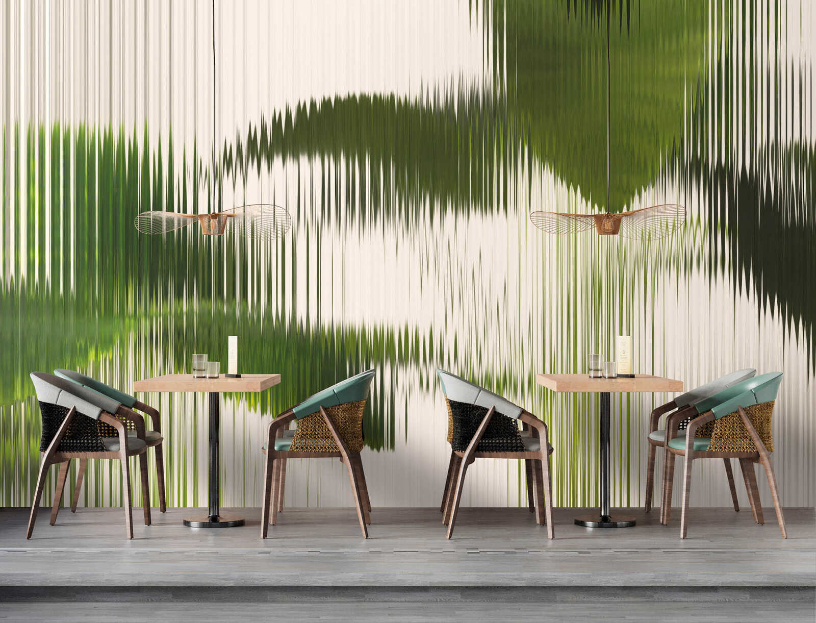 Fotomural Walls by Patel - verdura2 - Photo wallpaper plant motif in blurred image effect - green, beige