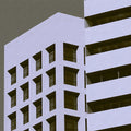 Fotomural Walls by Patel - Skyscraper 1 - Photo wallpaper with retro-style building in Raupuz structure - Black, Taupe