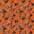 Fotomural Walls by Patel - Wild roses 2 - Roses photo wallpaper in scratchy structure in retro look, Orange - Yellow, Orange