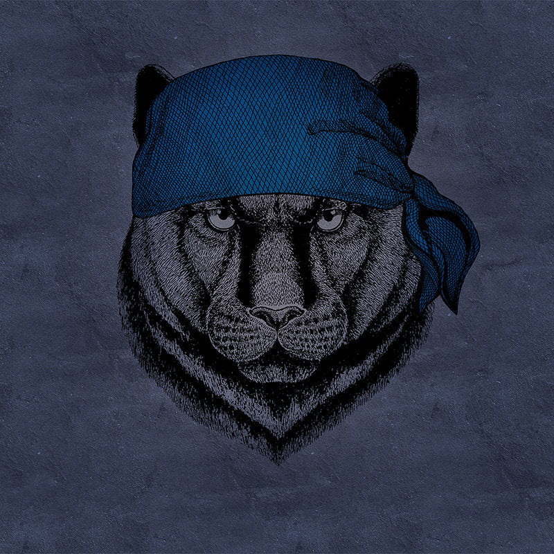 Fotomural Walls by Patel - Photo wallpaper panther in pirate look - blue, black