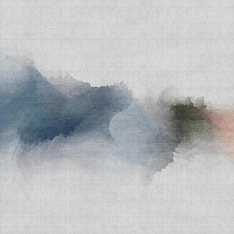Fotomural Walls by Patel - Daydream 1 - Minimalist Watercolour Style Wallpaper - Nature Linen Texture - Grey, Orange