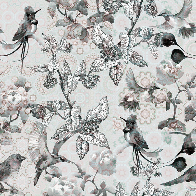 Fotomural Walls by Patel - Photo wallpaper nature design in collage style - grey, white