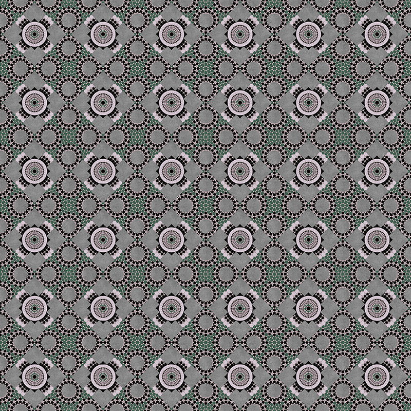 Fotomural Walls by Patel - Grey photo wallpaper with mosaic pattern - green, black