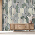 Fotomural Walls by Patel - Ritz 2 - Photo wallpaper retro style, grey & green with metallic details