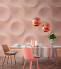 Fotomural Walls by Patel - circular1 - Photo wallpaper circular structure in flowing three-dimensional composition - pink
