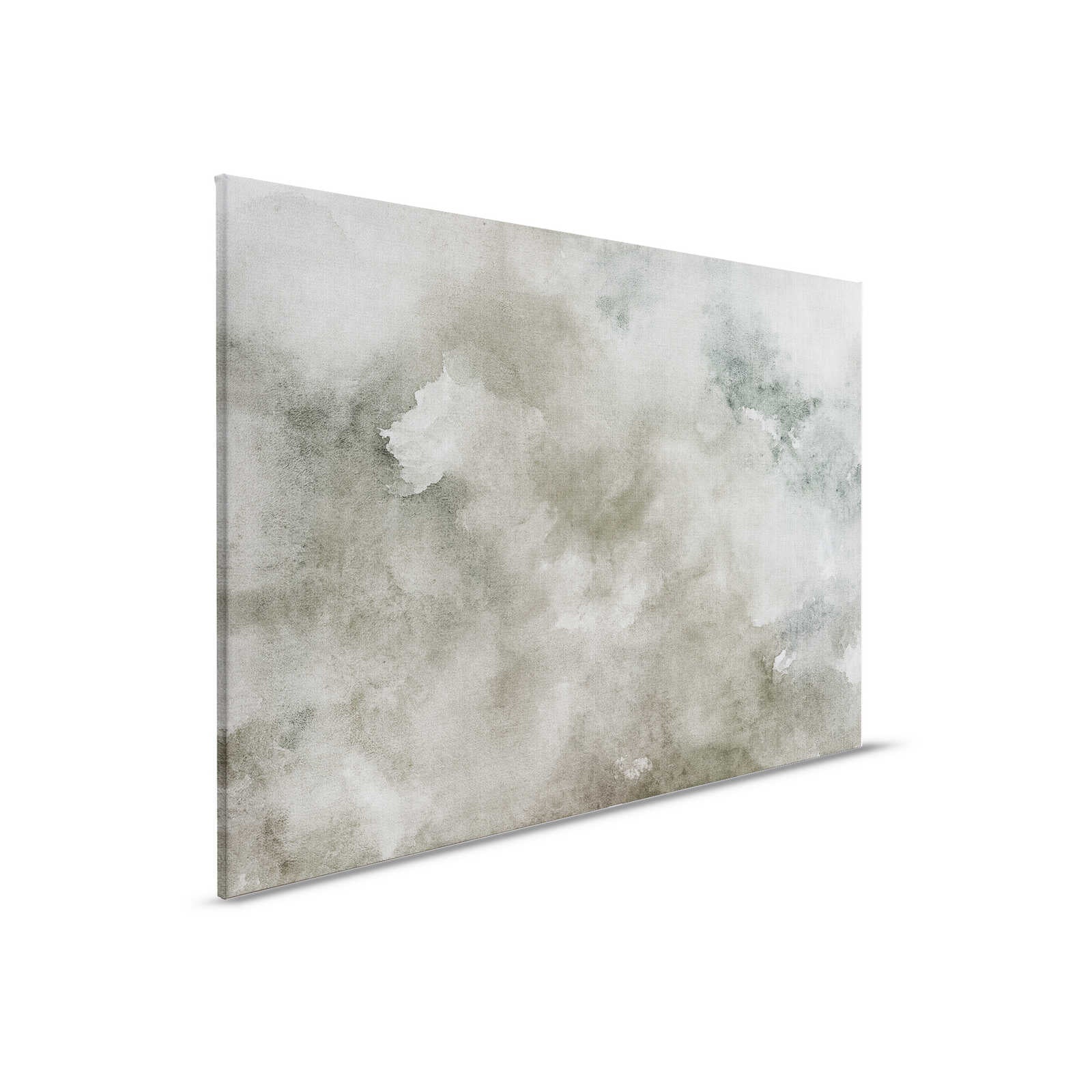 Acuarelas 1 - Pintura sobre lienzo en acuarela gris con aspecto de lino natural