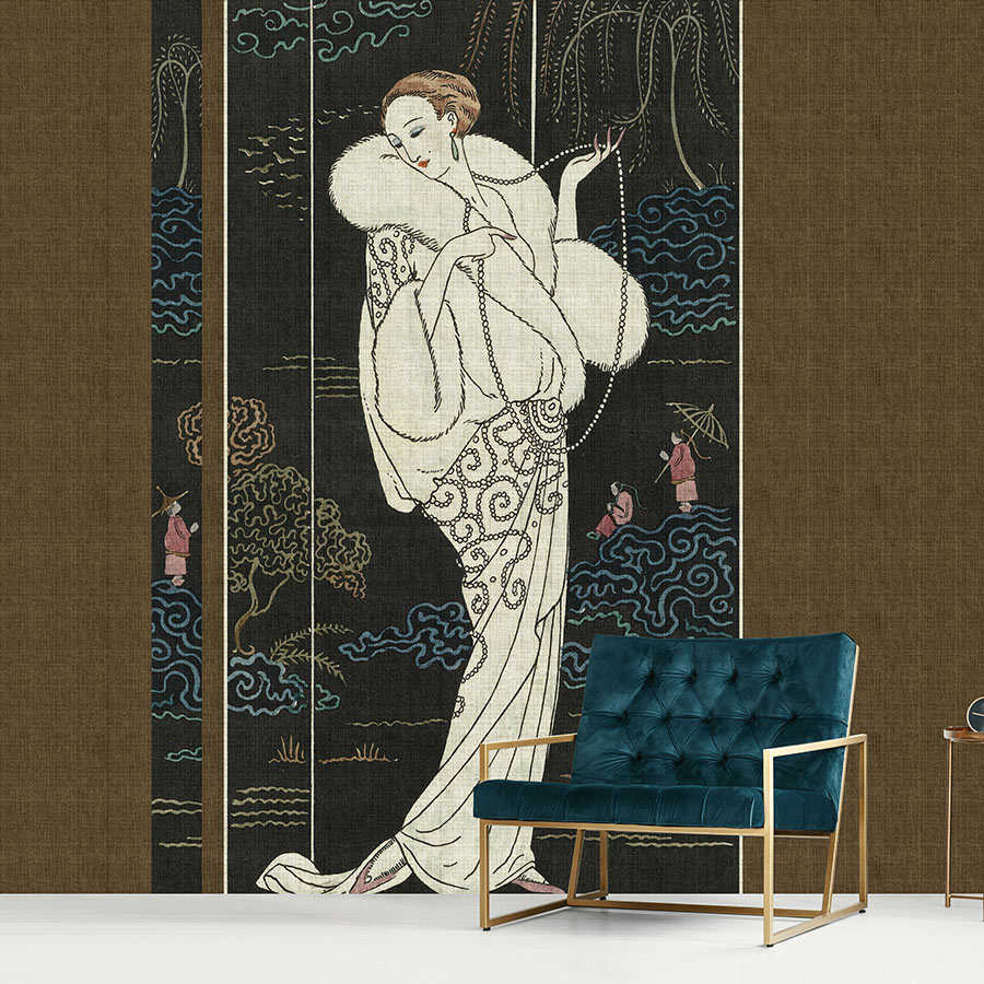 Fotomural Walls by Patel - Adlon 4 - wall mural black-brown Asian Retro Design
