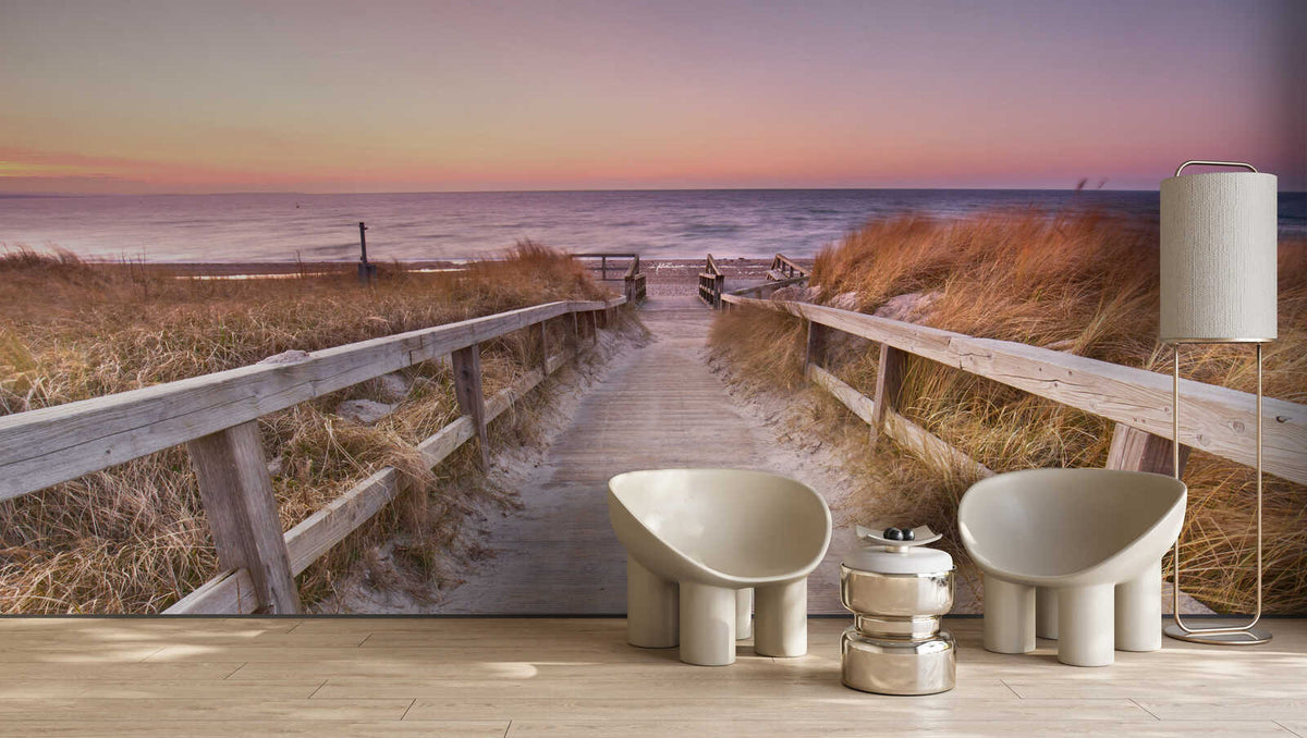 Fotomural Panel XXL 5 - Nature mural wood path through dunes to the beach on premium smooth nonwoven