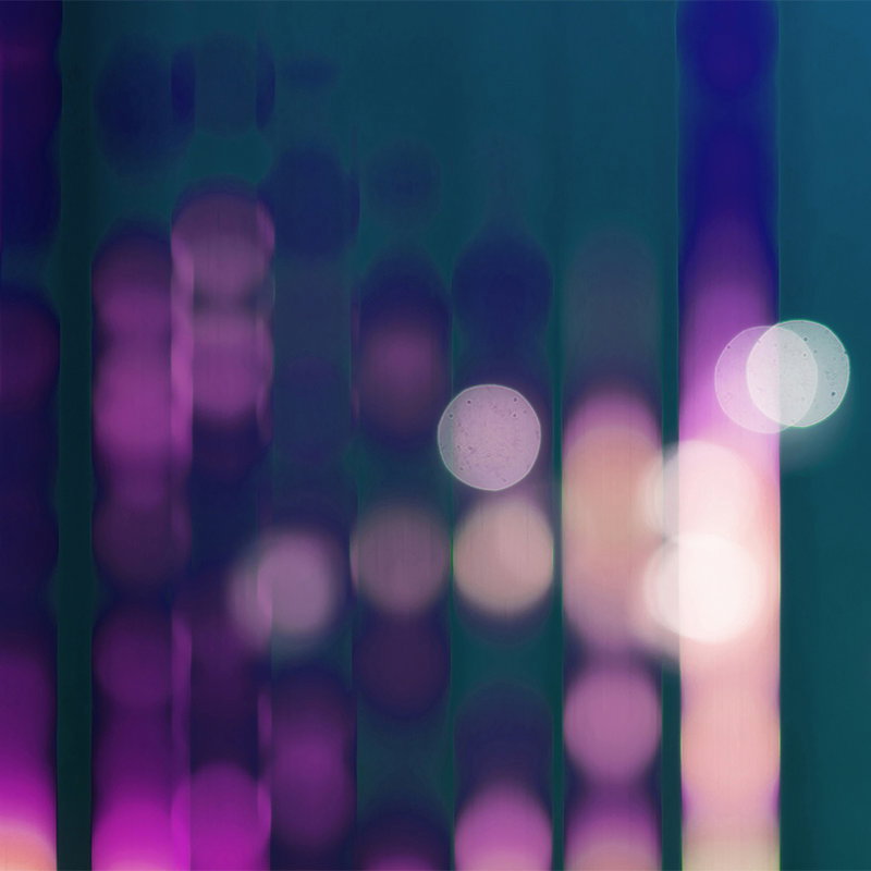 Fotomural Walls by Patel - Big City Lights 3 - Photo wallpaper with light reflections in violet - Blue, Violet
