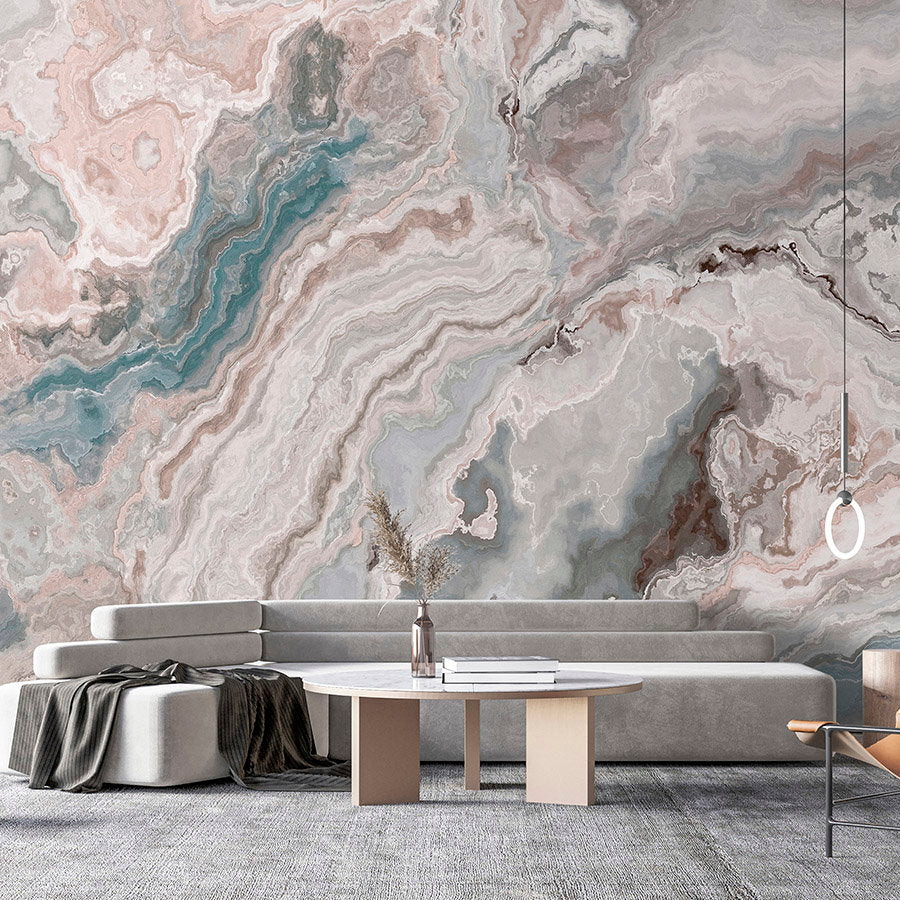 Fotomural Walls by Patel - Photo wallpaper »blue marble« - Light marble - Smooth, slightly shiny premium non-woven fabric
