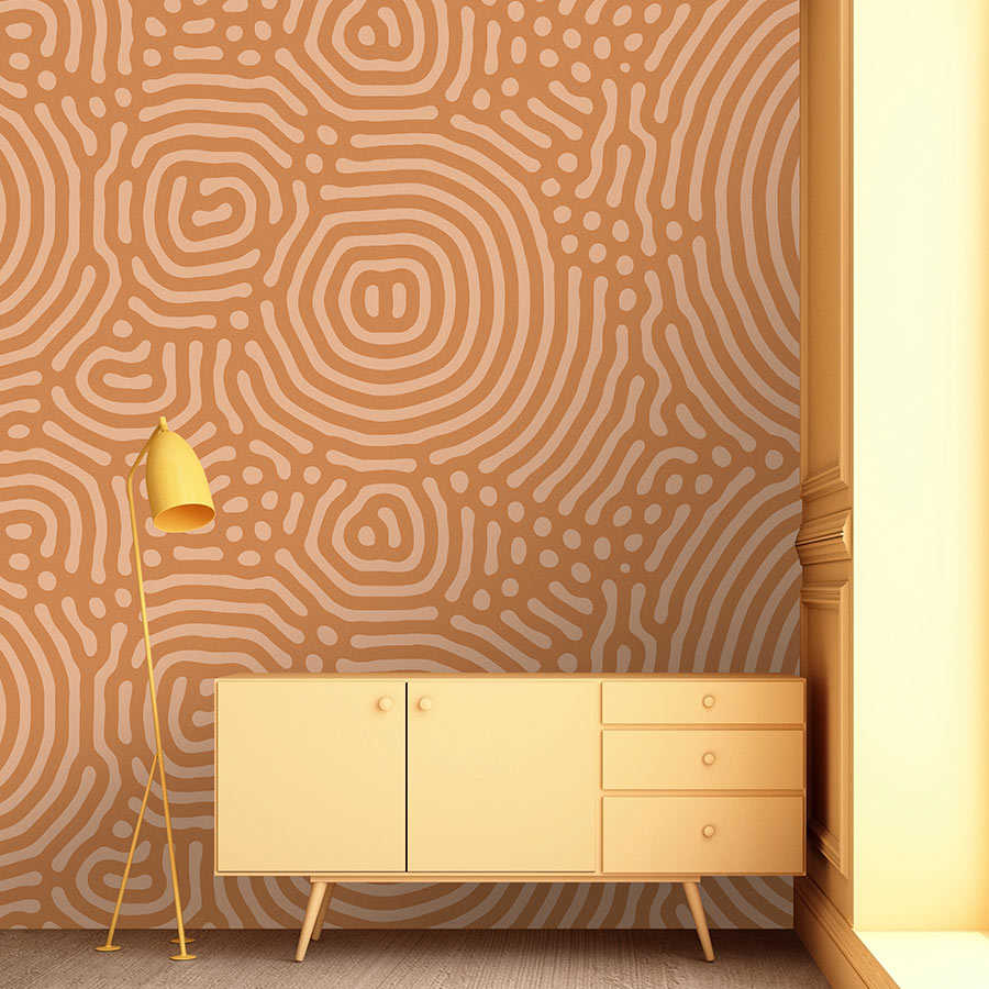 Fotomural Walls by Patel - Sahel 2 - Orange photo wallpaper maze pattern terracotta