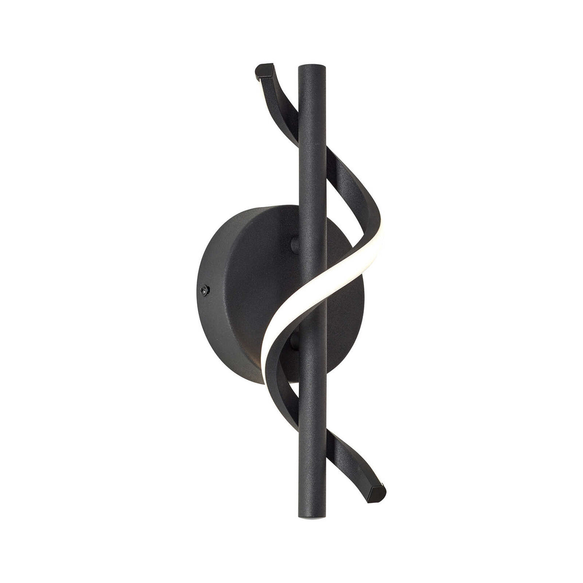 Moderno aplique LED con diseño curvo - Acentos de estilo para salones 12cm ancho x 30cm alto - Negro