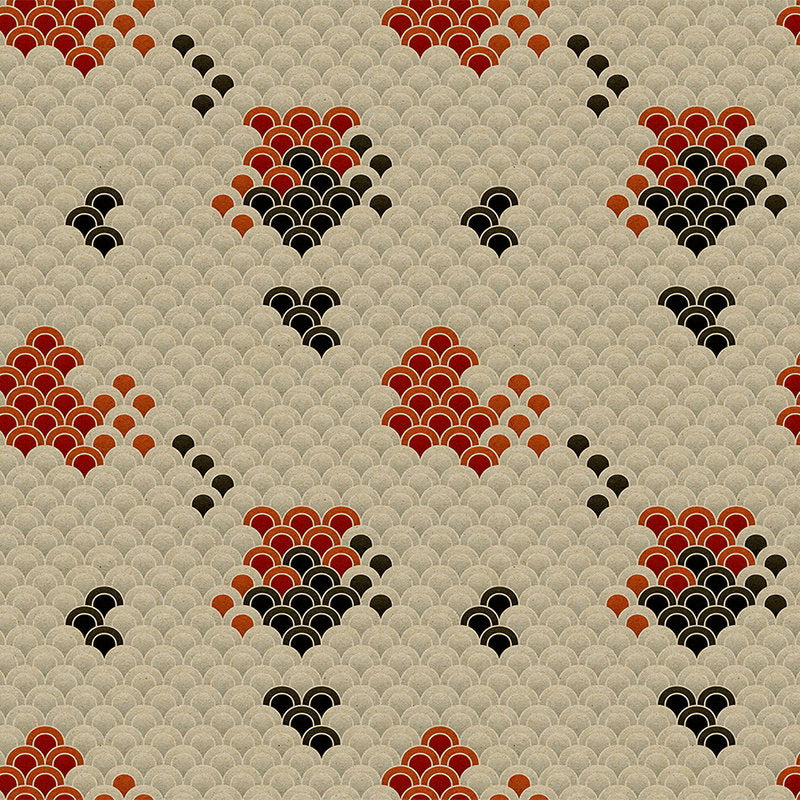 Fotomural Walls by Patel - Koi 2 - Koi Digital Print on Cardboard Structure, Abstract & Stylised - Beige, Red