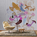 Fotomural Walls by Patel - Birdland 1 - Bird mural in retro Scandinavian style