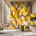Fotomural Walls by Patel - savanna - Wallpaper mural painterly abstraction with natural shapes - yellow, brown