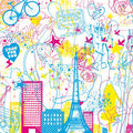 Fotomural Music & City - mural children design doodle look - AP Digital 1