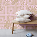 Fotomural Walls by Patel - Photo wallpaper »vivian« - Pixel style squares with flowers - Pink