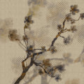 Fotomural Walls by Patel - Twigs 2 - Wallpaper in natural linen structure with branch motif & pixel design - Beige
